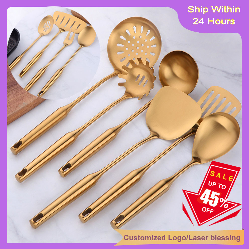 Kitchen Gadgets Gold - Złote garnki ze stali nierdzewnej narzędzia